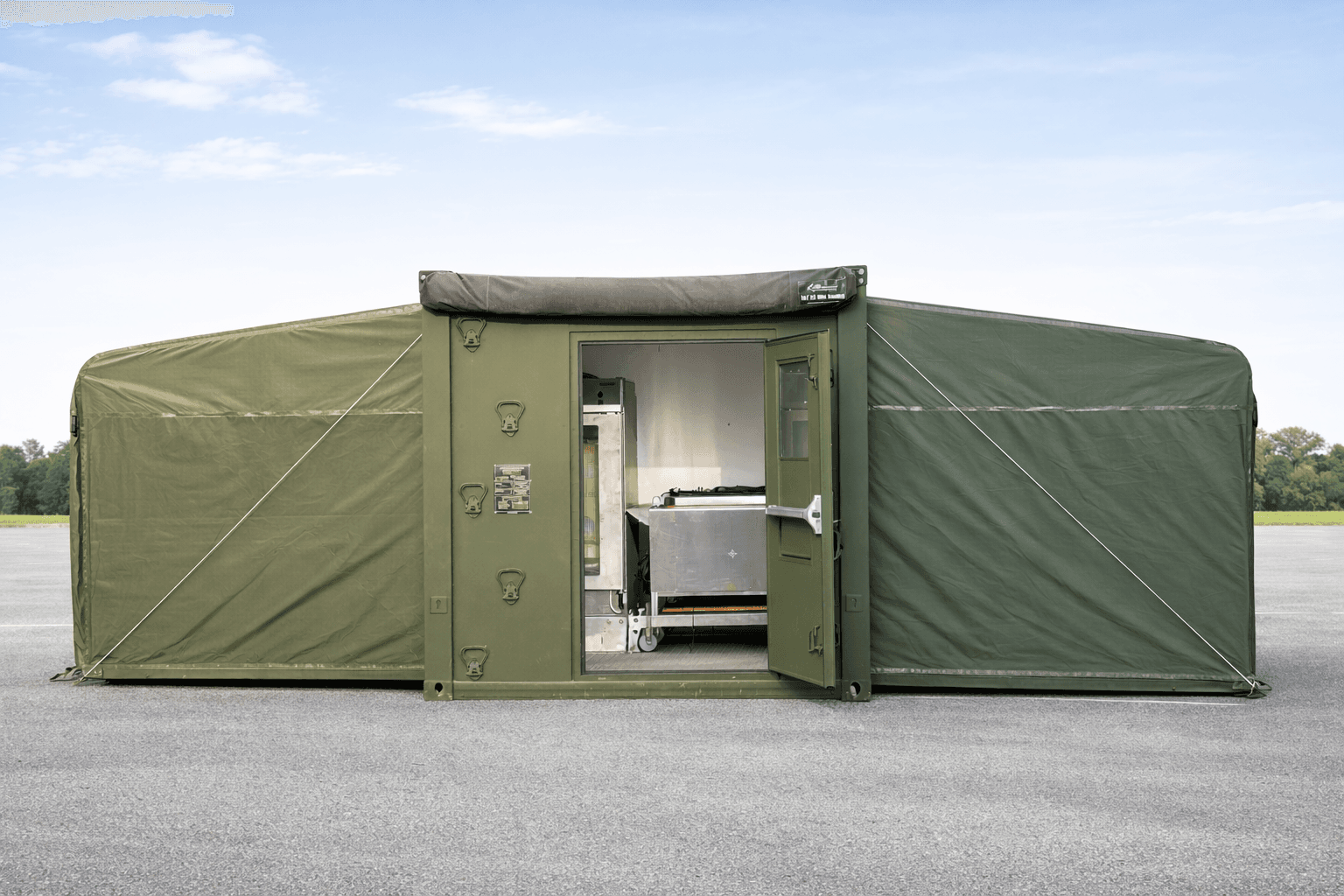 Weatherhaven BMECC expandable container shelter